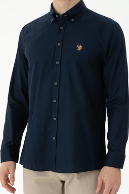 U. S. Polo Assn / Мужская темно-синяя базовая рубашка с длинным рукавом - U.s. polo assn фото 13