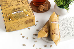 Конфета "Любимый Барнаул" темный шоколад с семенами подсолнечника и медом ручная работа Алфит 1383