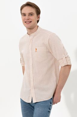 U. S. Polo Assn Мужская оранжевая рубашка с длинным рукавом - U.s. polo assn фото 3