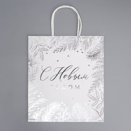 Пакет подарочный крафтовый Серебро, 22 х 25 х 12 см - Дарите счастье фото 12
