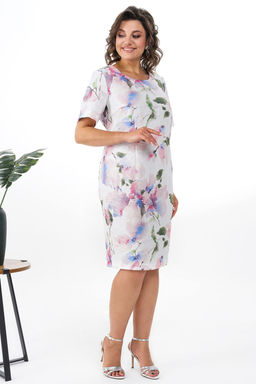 Платье ALANI 2352 молоко+цветы