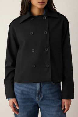 Bej Kruvaze Oversize K?sa Trenckot TWOAW26TR00020 - Trendyolmilla фото 23