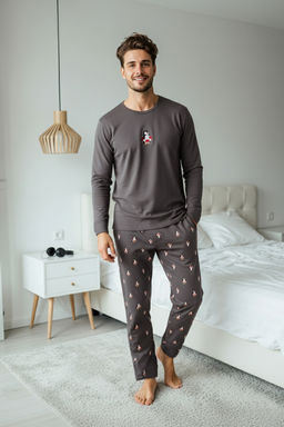 Antrasit Regular Penguen Nak?sl? Orme Pijama Tak?m? TMNAW23PT00157