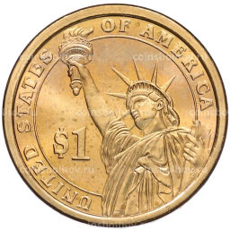Монета 1 доллар 2013 года (D) США 25-й президент США Уильям Мак-Кинли