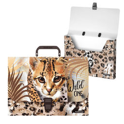 АКЦИЯ Цена за 1 шт. Портфель пластиковый ErichKrause® Wild Cat, A4 (в пакете по 1шт.)