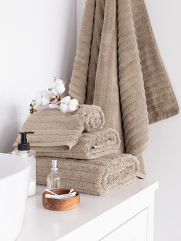 Полотенце махровое 50x90 бежевый махровая ткань