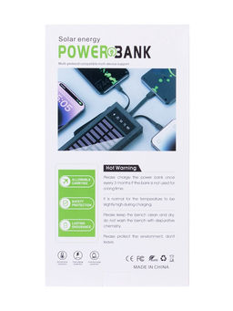 Внешний портативный аккумулятор 10000 мАч, 10 W, 2USB, Type-C, фонарик, солнечная панель, чёрный - Simaland фото 14