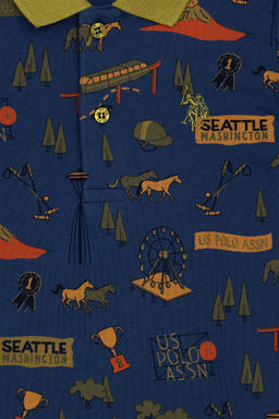 Темно-синяя футболка с воротником-поло для мальчика Неожиданная скидка в корзине - U.s. polo assn фото 3