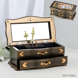 Шкатулка музыкальная 22х11х8 / 63313B /уп 24/пластик