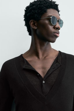 LIMITED EDITION WOOL V-NECK JUMPER - Zara фото 6