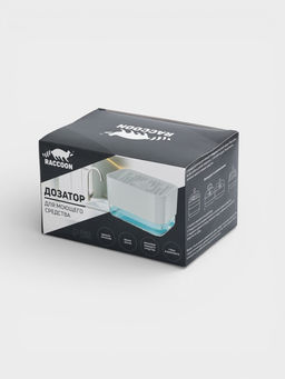 Дозатор для моющего средства с подставкой для губки Raccoon, губка в комплекте, белый