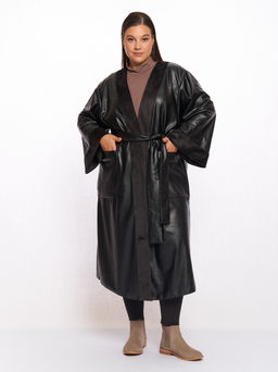 Плащ кожаный TKA05221BLK01