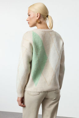 Siyah Renk Bloklu Yumusak Dokulu Triko Kazak TWOAW25KZ00263 - Trendyolmilla фото 10