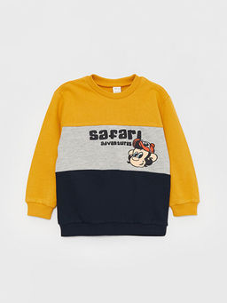 Bisiklet Yaka Uzun Kollu Nostaljik Maymun Bask?l? Erkek Bebek Sweatshirt - Waikiki фото 2