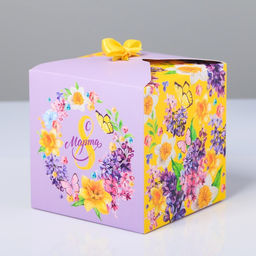 Цена за 3 шт. Коробка подарочная складная, упаковка, С 8 Марта, 12?12?12 см