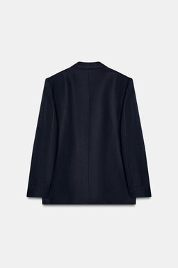 BLAZER CRUZADA CON LINO MANGA REMANGADA / Marino - Zara фото 5