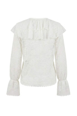 Beyaz F?rf?rl? Boho Astars?z Dantel Gomlek TPRSS26GO00002 - Trendyolmilla фото 2