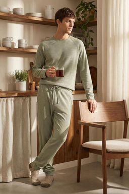 TRENDYOL MAN Lacivert Regular Fit Waffle Orme Pijama Tak?m? TMNAW23PT00015 - Trendyolmilla фото 31
