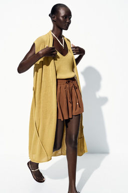 LONG KNIT LINEN WAISTCOAT - Zara фото 10