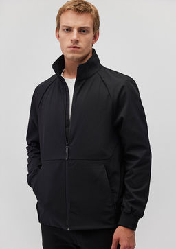 Dik Yaka Siyah Ceket - Mavi фото 2