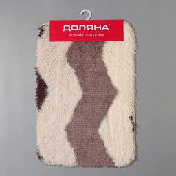 Коврик для ванной Доляна «Пушистик. Зиг-заг», 40×60 см, цвет коричневый