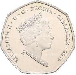 Монета 50 пенсов 2019 года Гибралтар Островные игры