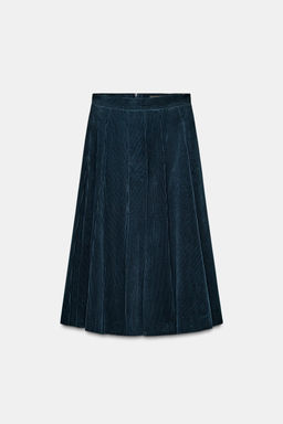 ZW COLLECTION CORDUROY MIDI SKIRT - Zara фото 8