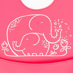 Нагрудник для кормления детский, силиконовый, с карманом, цвет розовый