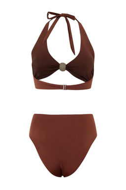 Kahverengi Simli Balconette Kapl? Aksesuarl? Yuksek Bel Regular Bikini Tak?m? TBESS26BT00084 - Trendyolmilla фото 4