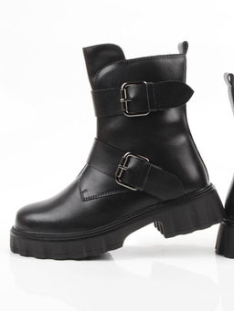 04-PAX40-1Z BLACK Ботинки зимние женские (натуральная кожа, 100% шерсть) размер 38 маломерит на пол