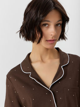 Комплект Mark Formelle женский жакет и бриджи кофейный хлопок  фото 7