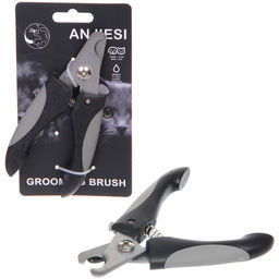 Цена за 2 шт. Когтерез для животных "ПРЕМИУМ - МОЙ БРО", прорезиненная ручка, цвет серый/черный, 6.7*15см