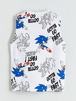 Bisiklet Yaka Sonic Bask?l? Erkek ?ocuk Atlet