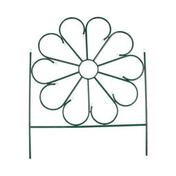 Ограждение декоративное, 75×305 см, 5 секций, металл, зелёное, «Ромашка»