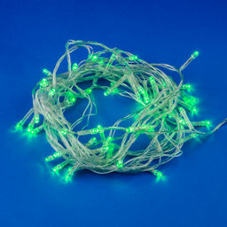 ULD-S0500-050/DTA GREEN IP20 Гирлянда светодиодная с контроллером, 5м. 50 светодиодов. Зеленый свет. Провод прозрачный. ТМ Uniel
