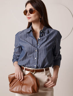 Блузка свободного силуэта в полоску из 100 % хлопка