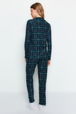 Trendyolmilla K?rm?z? Ekoseli Yumusak Hissiyatl? F?rcal? Kumas Uyku Bantl? Orme Pijama Tak?m? THMAW24PT00100 фото 21