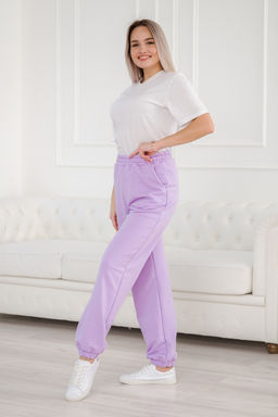 Брюки женские из футера петля Прогулка лила