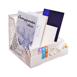 Лоток для бумаг Calligrata, А4, вертикальный, с отделениями для пишущих принадлежностей, 4 отделения, белый