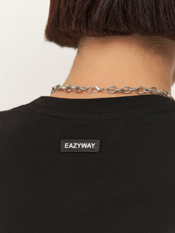 Лонгслив прямого силуэта с эластичным принтом PARIS - Eazyway фото 3