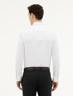 Рубашка Pierre Cardin Slim Fit белая с длинным рукавом