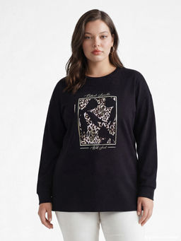 Bask?l? Soft Touch Oversize Kad?n Sweatshirt Tunik