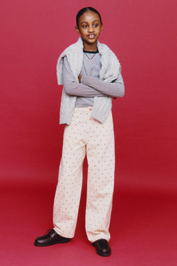 WIDE-LEG JEANS WITH POLKA DOTS - Zara фото 5