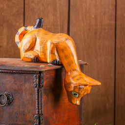 Фигура «Котёнок Рыжик подглядывает», 17×14×6 см, дерево