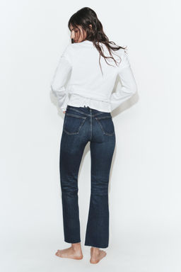 JEANS TRF CROPPED FLARE TIRO ALTO / Marino - Zara фото 15