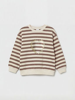 Bask?l? K?z Bebek Sweatshirt ve E?ofman Alt?