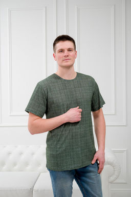 Футболка мужская из кулирки олива - Амадэль фото 7