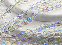 Бусины из циркона шарик гр.6мм цв.салатовый, голубой хамелеон, 39см, 78 бусин Радуга камня