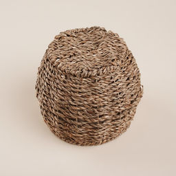 Кашпо SL Home ручного плетения, круглое, солома, 15.5×15.5×12.5 см