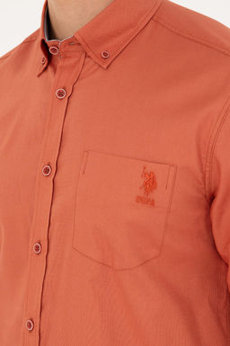 Мужская пудровая рубашка с длинным рукавом - U.s. polo assn фото 7